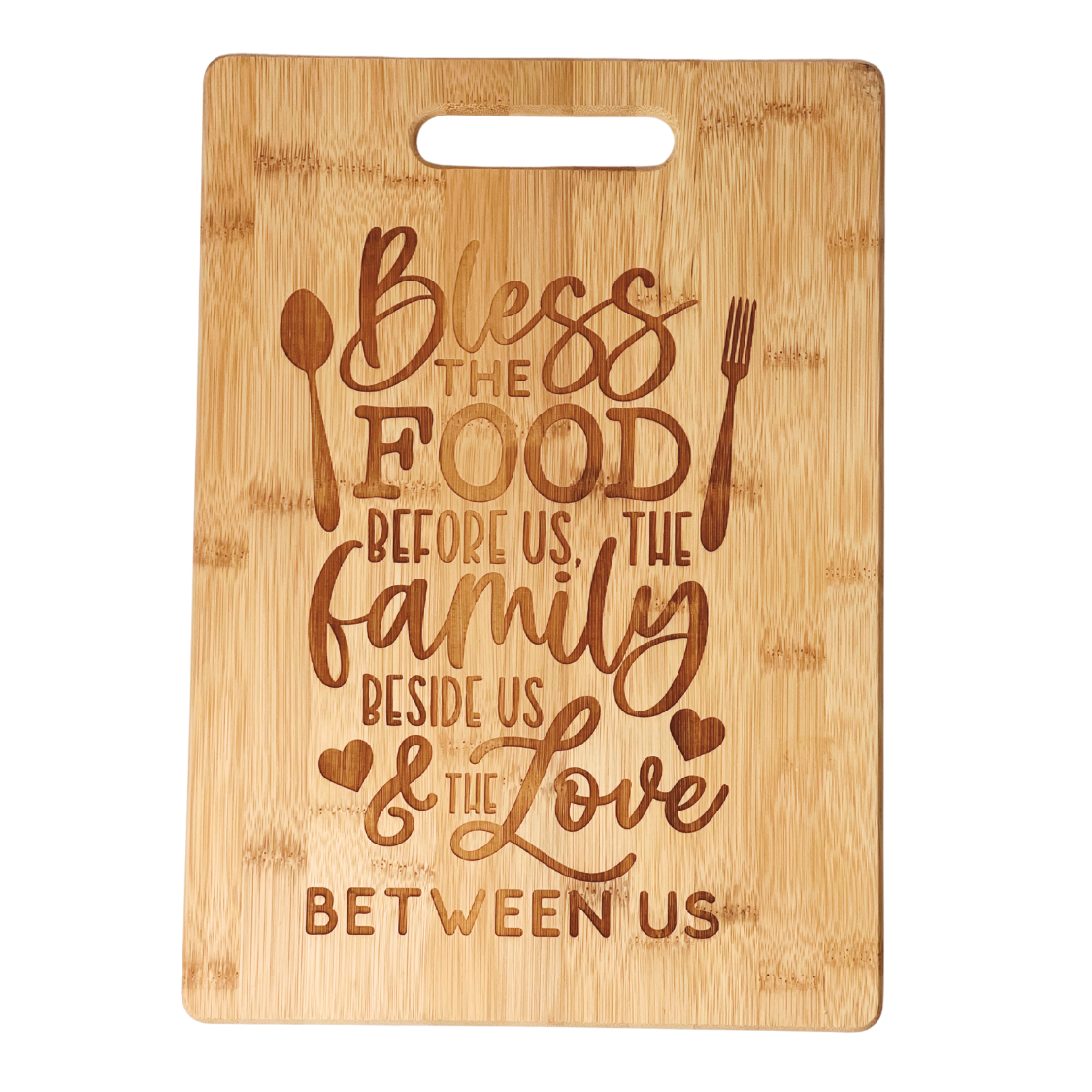 Bless the Food Before Us... Bamboo Cutting Board