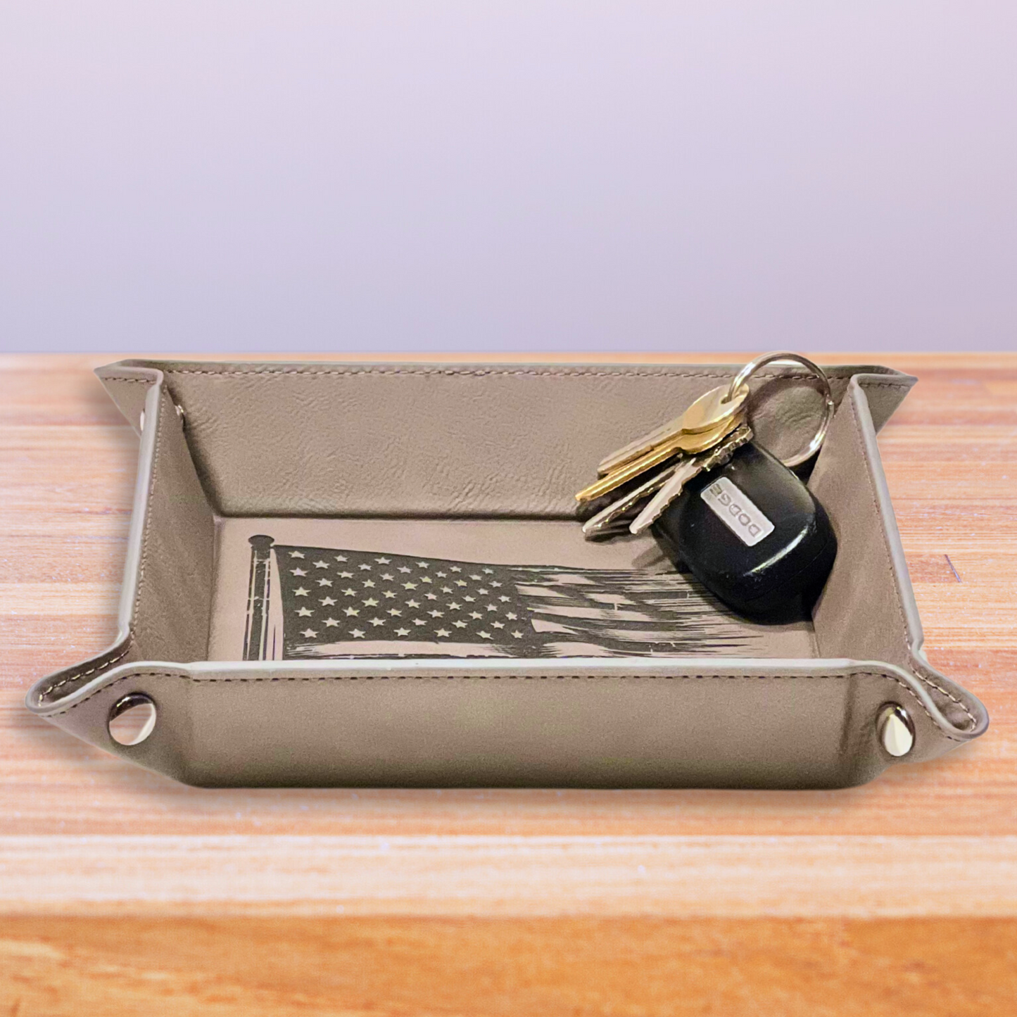 Snap Tray - Tattered U.S. Flag Design (Catch-All Tray / Valet Tray / Dice Tray)