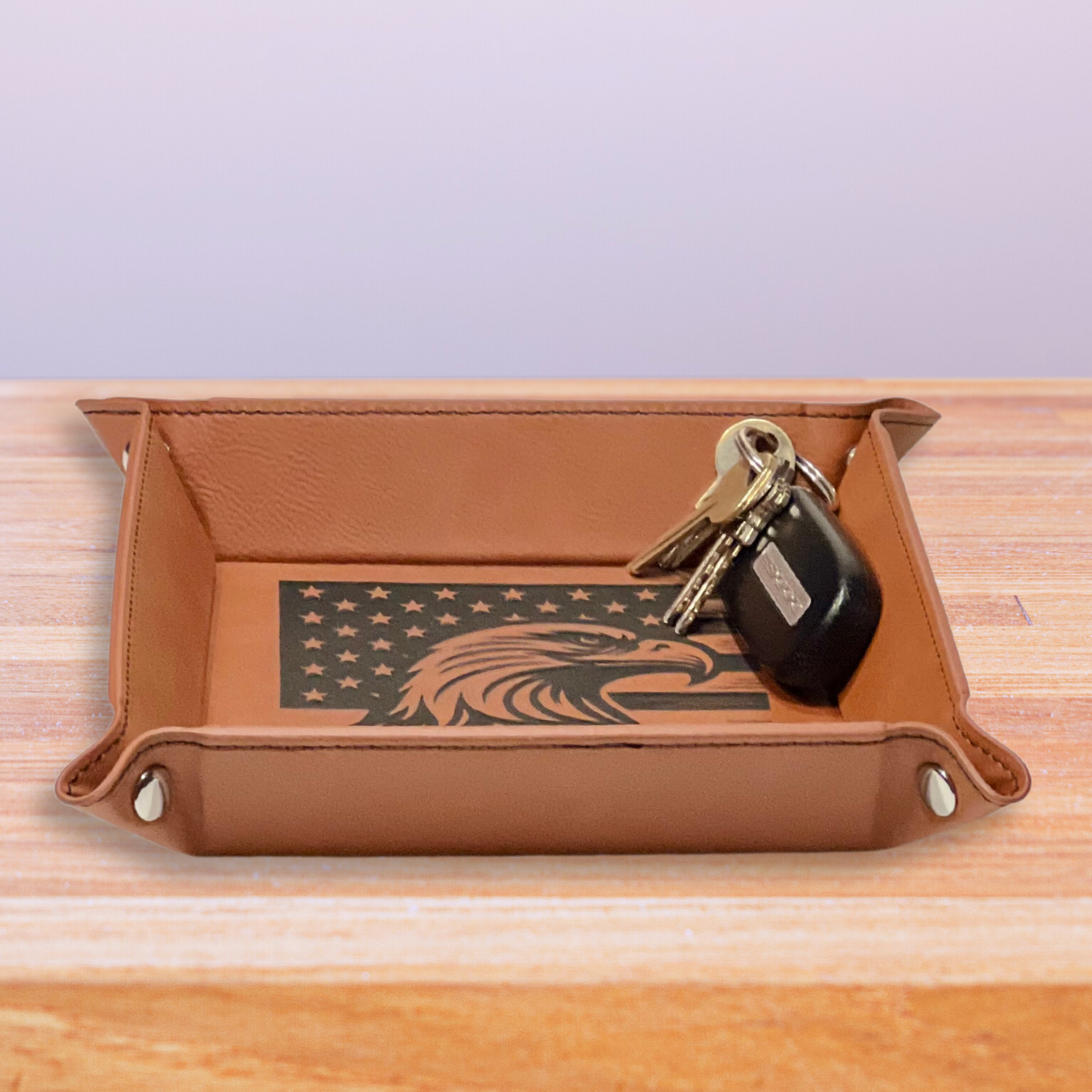 Snap Tray - Bald Eagle - U.S. Flag Design (Catch-All Tray / Valet Tray / Dice Tray)