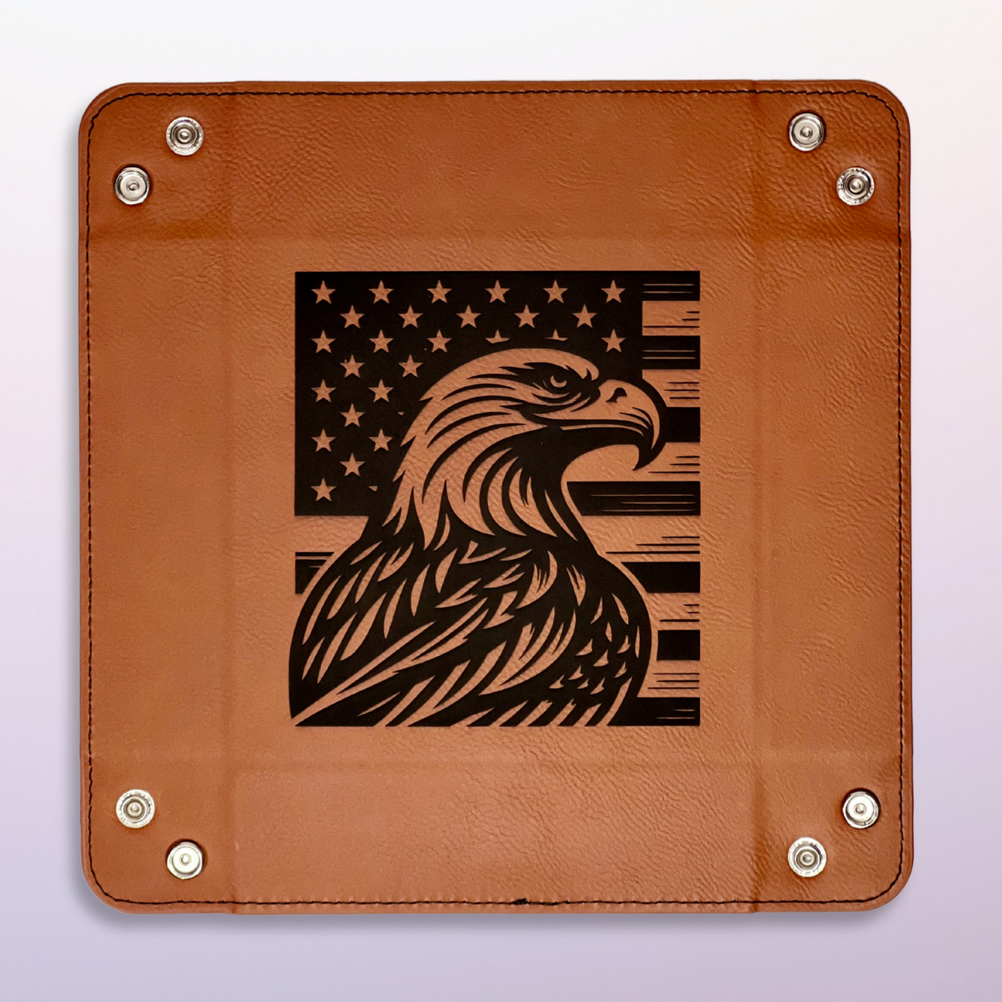 Snap Tray - Bald Eagle - U.S. Flag Design (Catch-All Tray / Valet Tray / Dice Tray)