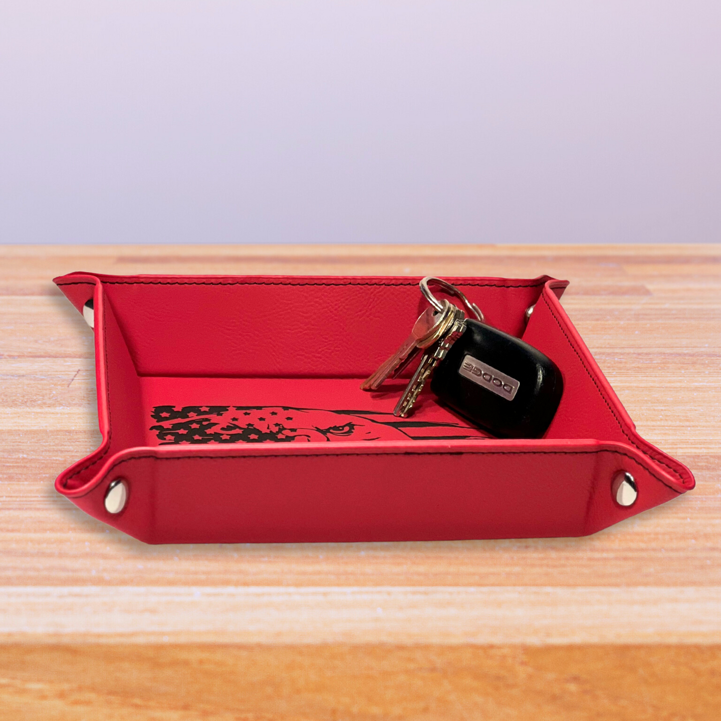 Snap Tray - Bald Eagle Face in U.S. Flag Design (Catch-All Tray / Valet Tray / Dice Tray)