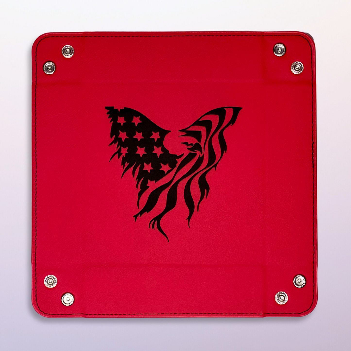 Snap Tray - Bald Eagle with U.S. Flag Wings Design (Catch-All Tray / Valet Tray / Dice Tray)