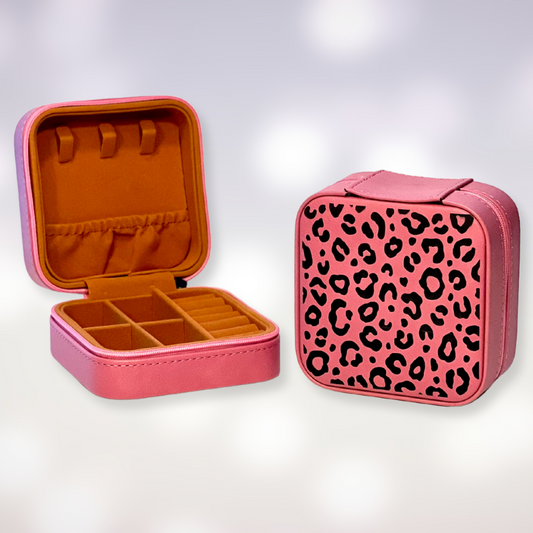 Travel Jewelry Box - Leopard Print Design
