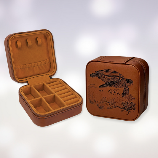 Travel Jewelry Box - Sea Turtle Design