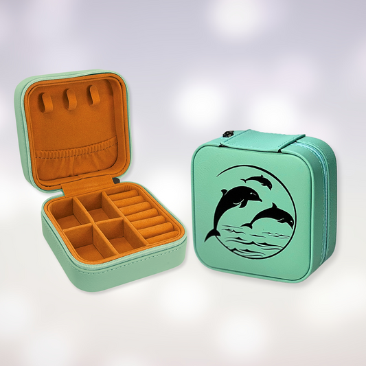 Travel Jewelry Box - Dolphins Design