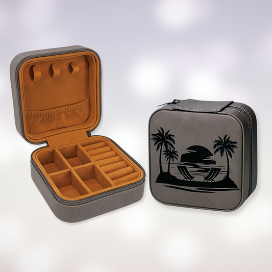 Travel Jewelry Box - Beach Chairs at Sunset Design