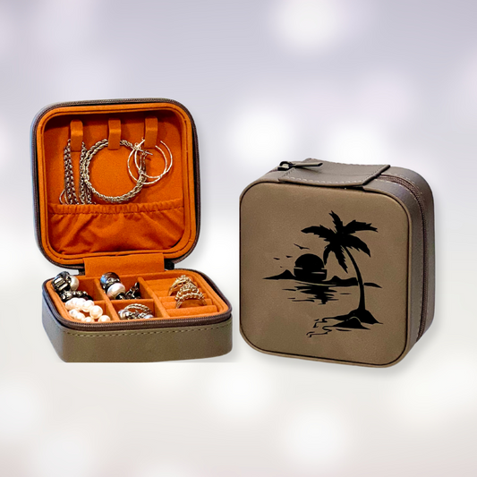 Travel Jewelry Box - Beach Sunset Design