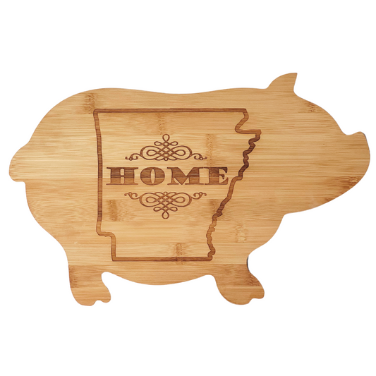 Arkansas Home Pig-Shaped Bamboo Cutting Board