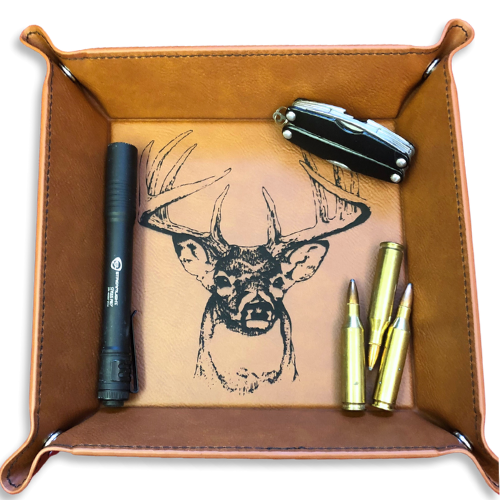 Snap Tray - White-Tailed Deer/Buck Design (Catch-All Tray / Valet Tray / Dice Tray)