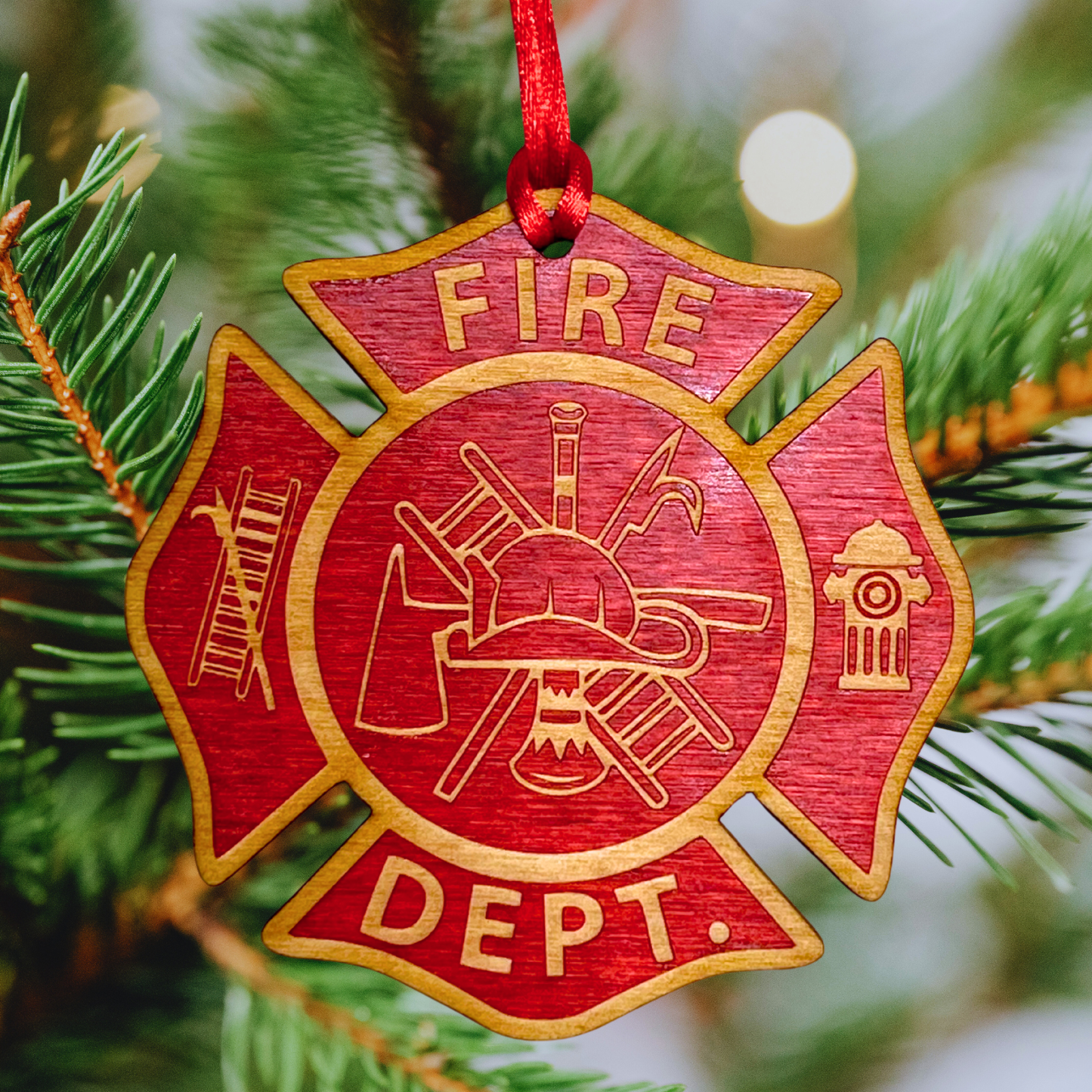 Fire Department Emblem Christmas Ornament