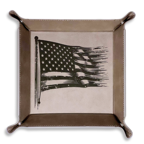 Snap Tray - Tattered U.S. Flag (Catch-All Tray / Valet Tray / Dice Tray)