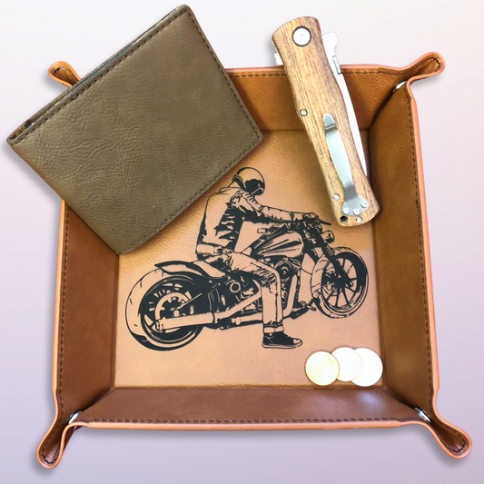 Snap Tray - Harley Davidson Motorcycle Design (Catch-All Tray / Valet Tray / Dice Tray)