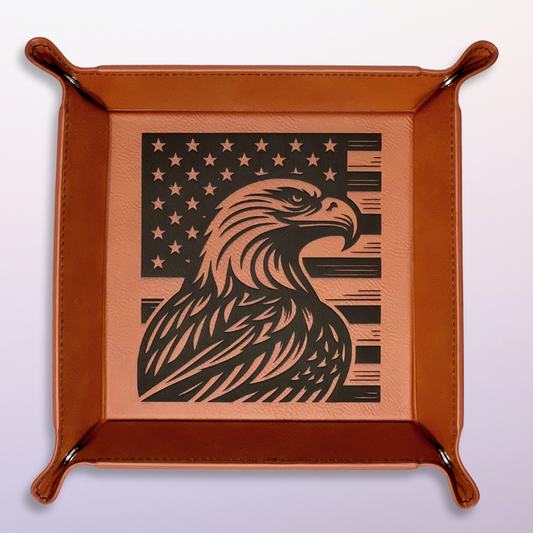 Snap Tray - Bald Eagle - U.S. Flag Design (Catch-All Tray / Valet Tray / Dice Tray)