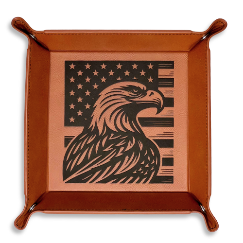 Snap Tray - Bald Eagle - U.S. Flag (Catch-All Tray / Valet Tray / Dice Tray)