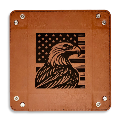 Snap Tray - Bald Eagle - U.S. Flag (Catch-All Tray / Valet Tray / Dice Tray)