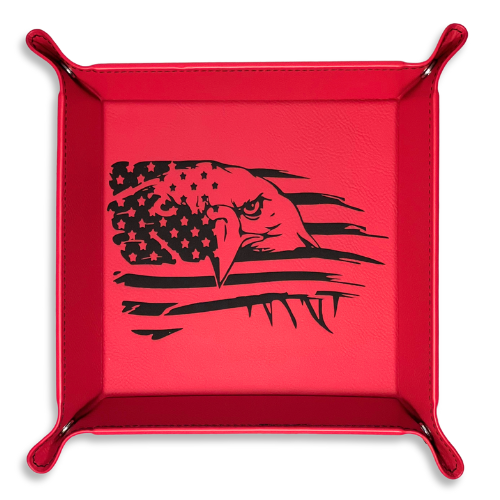 Snap Tray - Bald Eagle Face in U.S. Flag (Catch-All Tray / Valet Tray / Dice Tray)