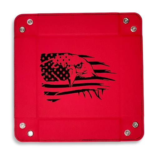 Snap Tray - Bald Eagle Face in U.S. Flag (Catch-All Tray / Valet Tray / Dice Tray)